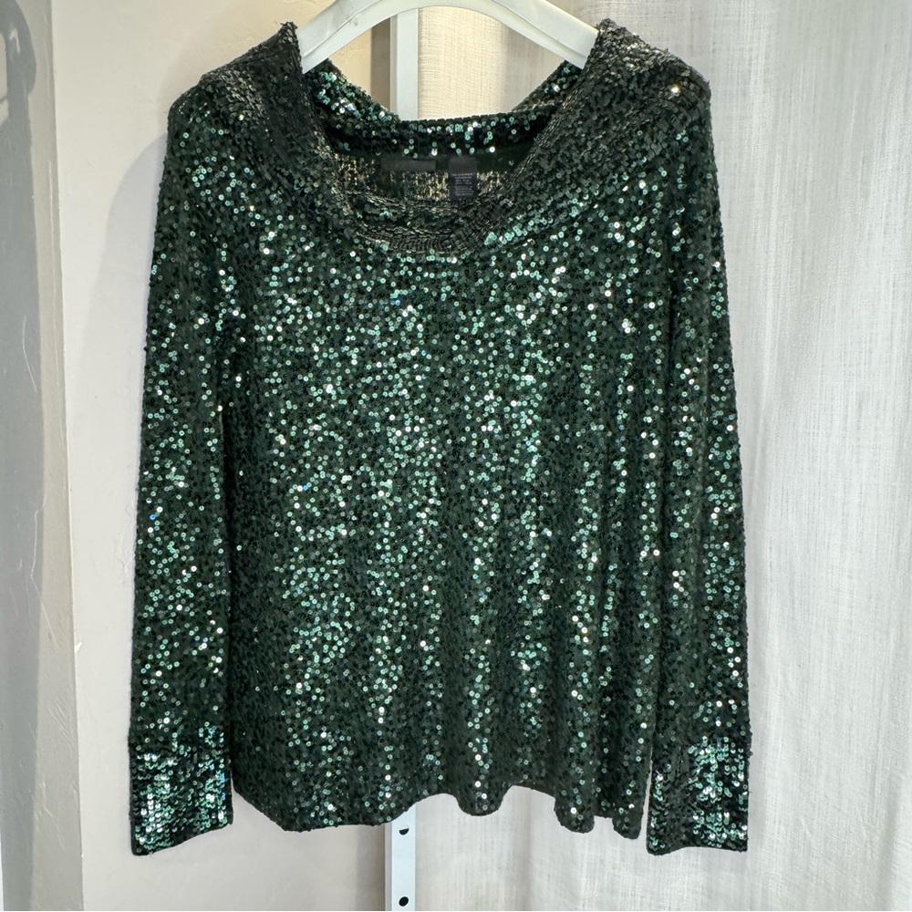 Donna Karan Collection | Knit Top | Cashmere w/Silk | Deep Forest Green | L